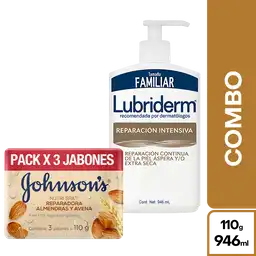 Combo Johnsons Jabon Avena 3 Und +Lubriderm Reparacion Intensiva