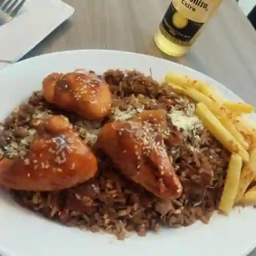 Arroz Chino 2 Alas BBQ Papa Francesa