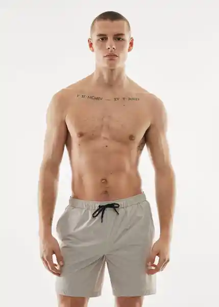 Short Bañador Stretch-I Beige Talla XXL Hombre Mango