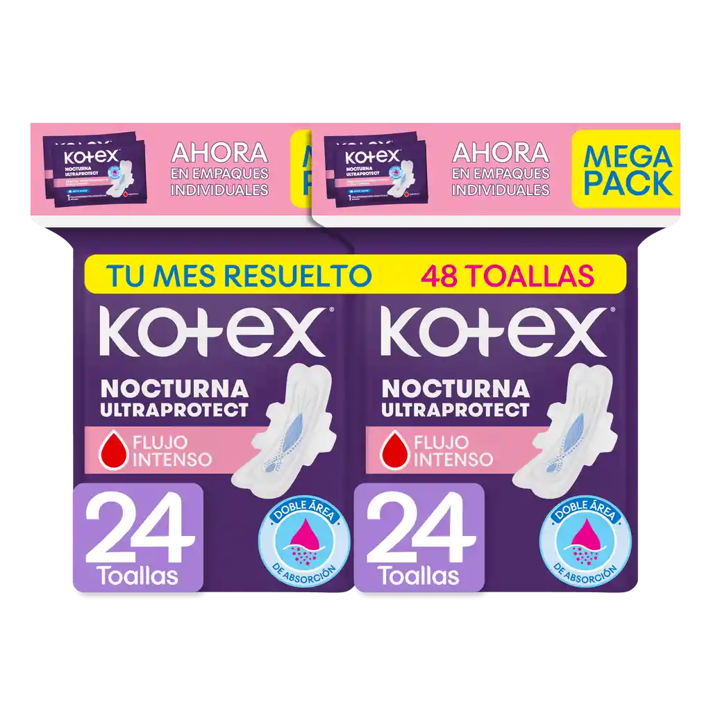 Toallas Higiénicas Kotex Nocturna Ultraprotect 