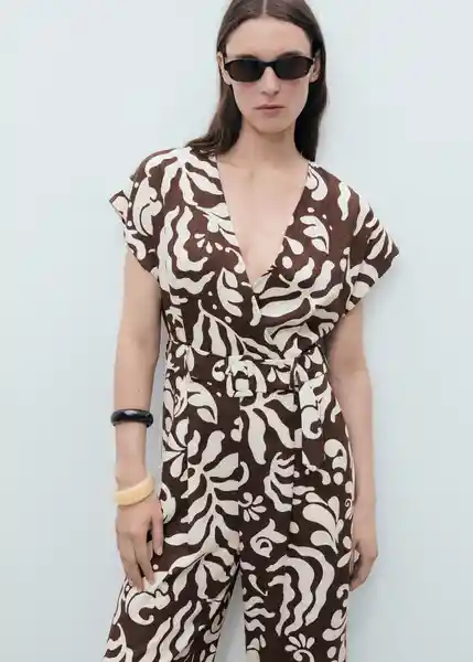 Enterizo Mono Merci Marrón Talla L Mujer Mango