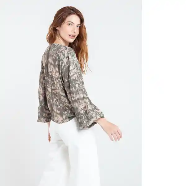  Camisa Benguela Mujer Verde Pato Oscuro Talla S Naf-Naf 