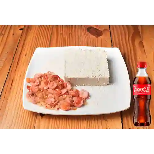 Cayeye c/ Salchicha Ranchera+hogao +CocaCola Org 400ml