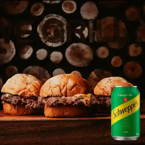 Hamburguesa Tres Estados +Schweppes Ginger Ale 350ml