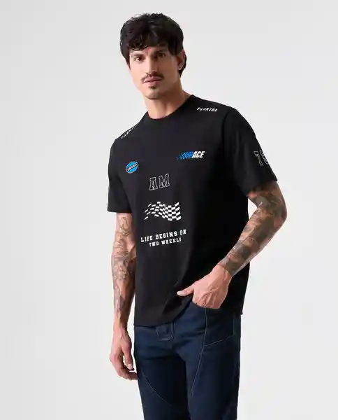 Camiseta Hombre Negro Talla XXL 842G090_NEG194004 Americanino