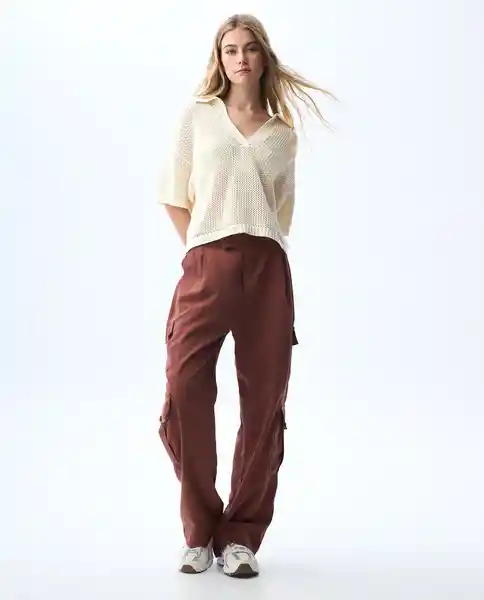 Camiseta Mujer Crudo Talla L 601G010_CRU110606 Americanino