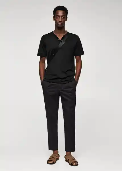 Camiseta Julian Negro Talla XXL Hombre Mango