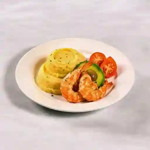 Langostinos en mantequilla de hierbas
