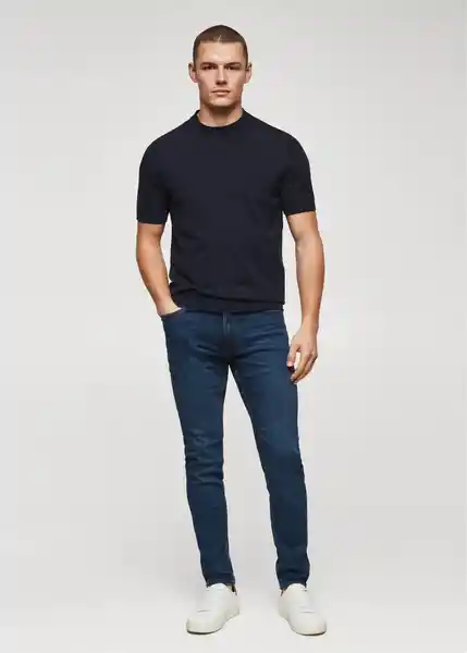 Pantalón Jean Jude Tejano Oscuro Talla 40 Hombre Mango