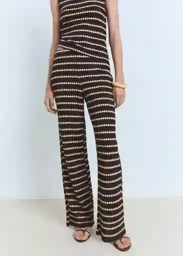 Pantalón Nati Marrón Talla L Mujer Mango