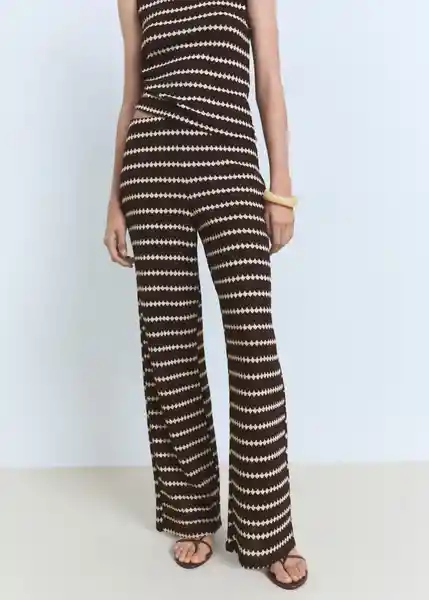 Pantalón Nati Marrón Talla L Mujer Mango