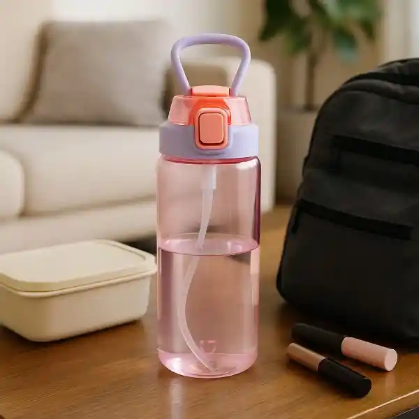 Botella de Plástico Rosa y Morado 780 mL Serie Miniso