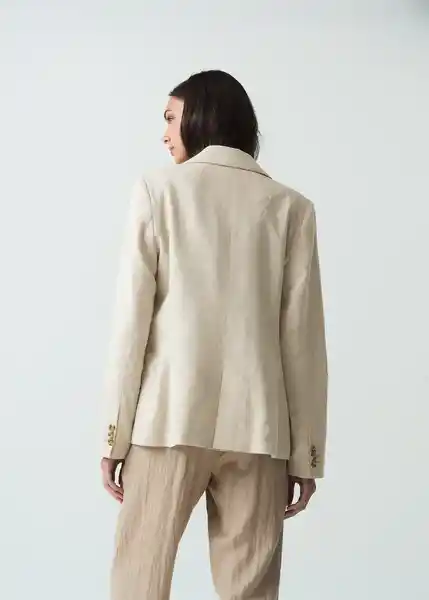 Blazer Mujer Beige Polvillo Medio Talla L 522G073 Naf Naf