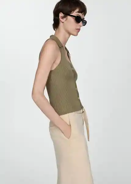 Top Ali Khaki Talla XS Mujer Mango