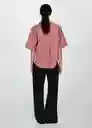 Camisa Canco-H Rosa Talla M Mujer Mango