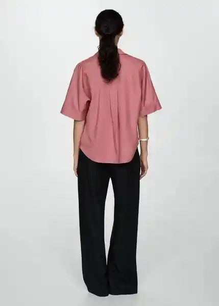 Camisa Canco-H Rosa Talla M Mujer Mango