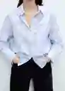 Camisa Yuna Celeste Talla XS Mujer Mango