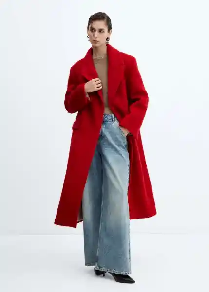 Abrigo Carmin Rojo Talla L Mujer Mango