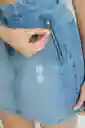 Falda Corta Cierres Color Azul Medio Talla 8 Ragged