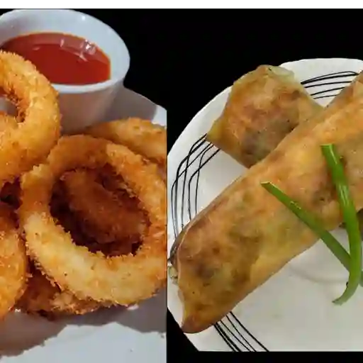 Lumpias + aros de calamar