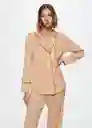 Camisa Pijama Calma Nude Talla S Mujer Mango