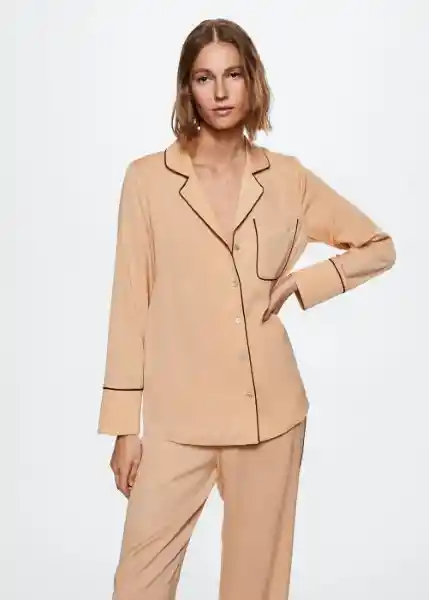 Camisa Pijama Calma Nude Talla S Mujer Mango