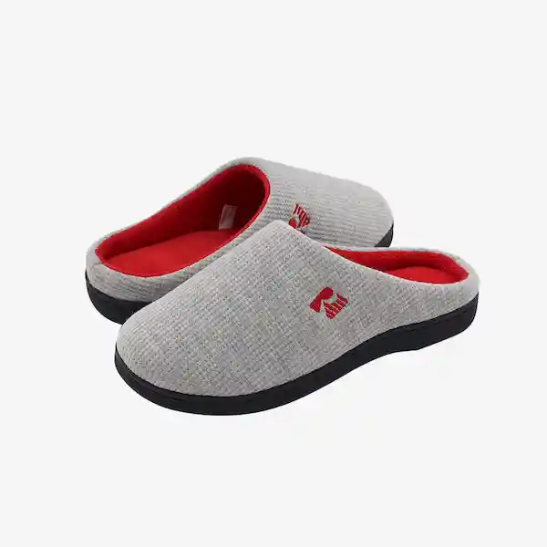 Inkanta Pantuflas Original Mujer Gris y Rojo S