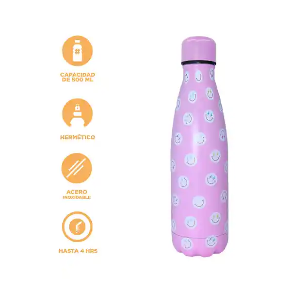 Vaso de Acero Caras Sonriente 500 mL Miniso