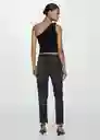 Jean Tokio Tejano Negro Talla 36 Mujer Mango