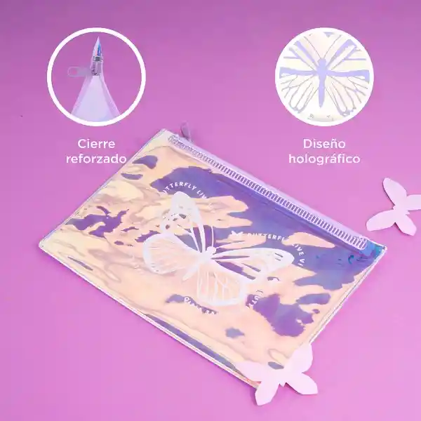 Cartuchera Holográfico Live Vividly Miniso