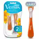 GILLETTE Venus Malibu Cuchilla de Afeitar Mujer Máquina de Afeitar con Aroma Tropical Depilación Corporal 2 Uds