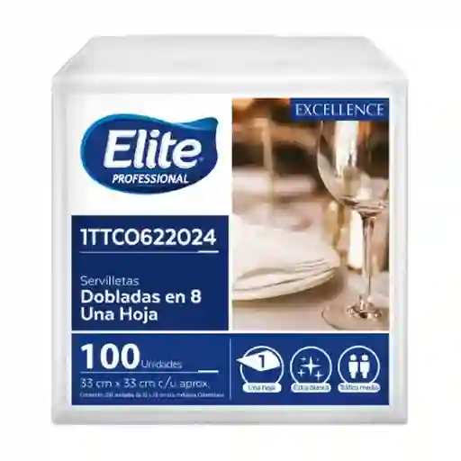 Elite Servilleta Excellence 33 x 33 Blanco