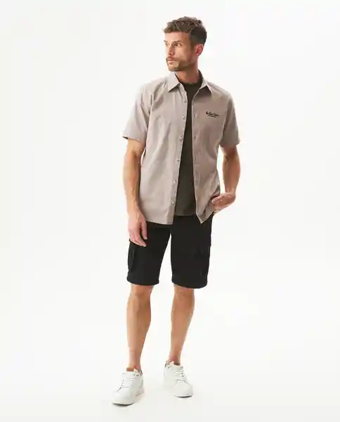 Bermuda Tipo Cargo Negro Noche Ultraoscuro Talla 34 Chevignon