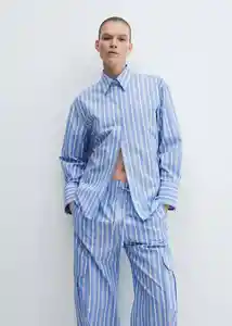 Camisa Seoul Celeste Talla M Mujer Mango