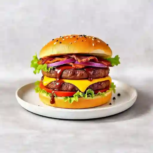 Hamburguesa Doble Carne Ranchera Con Tocineta