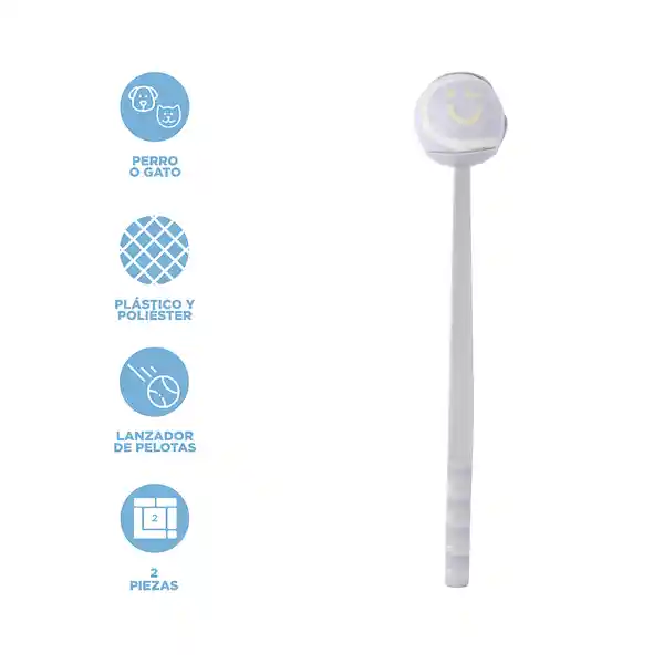 Pelota Mascotas Brilla en la Obscuridad Lanzador Silver Miniso