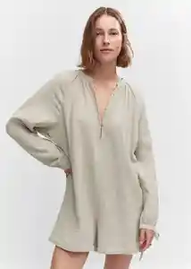 Enterizo Mono Bambú Piedra Talla M Mujer Mango