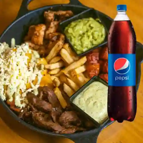 Bandeja de Papas y Carnes + Pepsi 1,5l