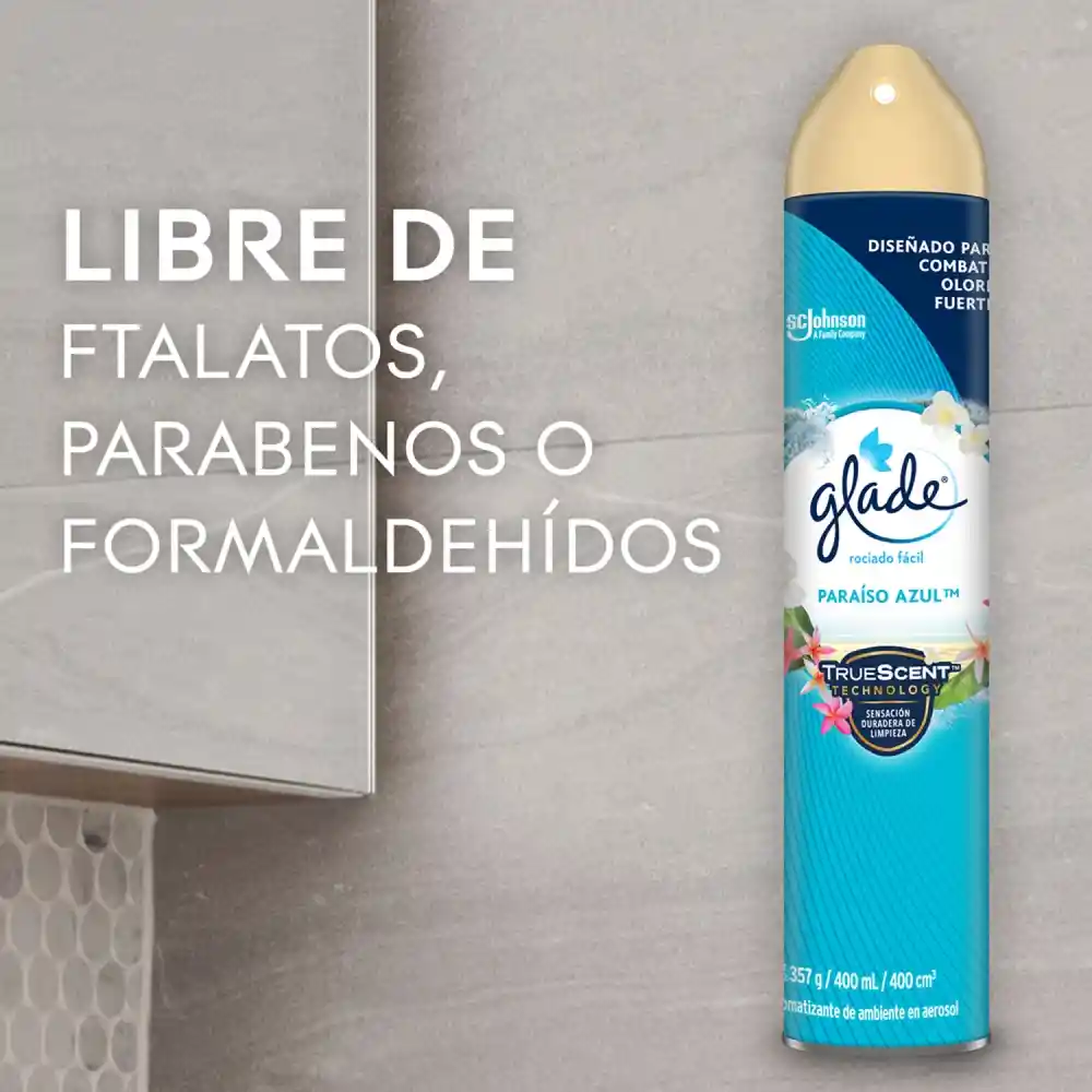 Glade Ambientador Aerosol Paraíso Azul 400ml