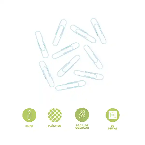 Set de Escritorio Clips Verdes 50 mm Miniso