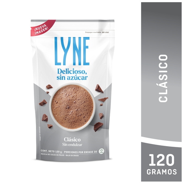 Choco Lyne Chocolate en Polvo Clásico Sin Azúcar 120 g