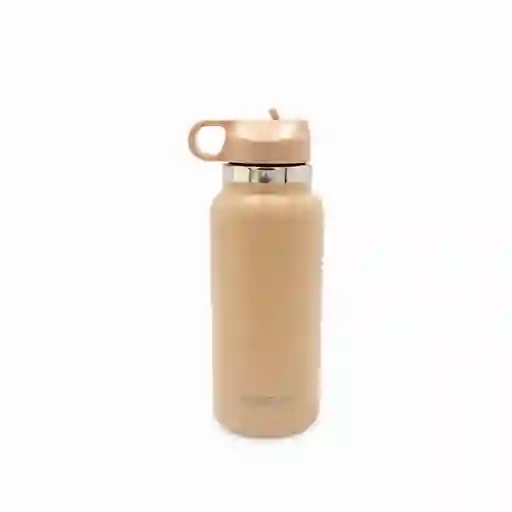 Termo Doble Pared Con Pitillo Almendra 1000 mL Ambiente Gourmet