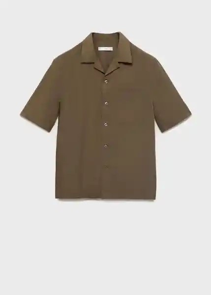 Camisa Luca Marrón Talla L Hombre Mango