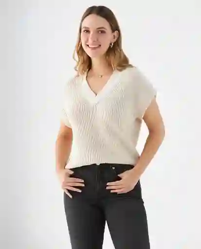 Suéter Tejido Crudo Marfil Claro Talla XL 669F216 Esprit