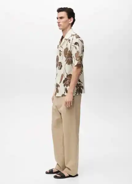 Camisa Sicilia Marron Talla M Hombre Mango