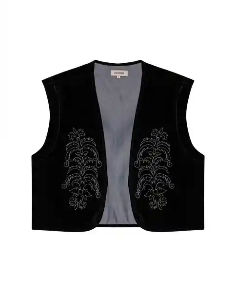 Chaleco Embroidered Denim Negro Sombrio Ultraoscuro M Chevignon
