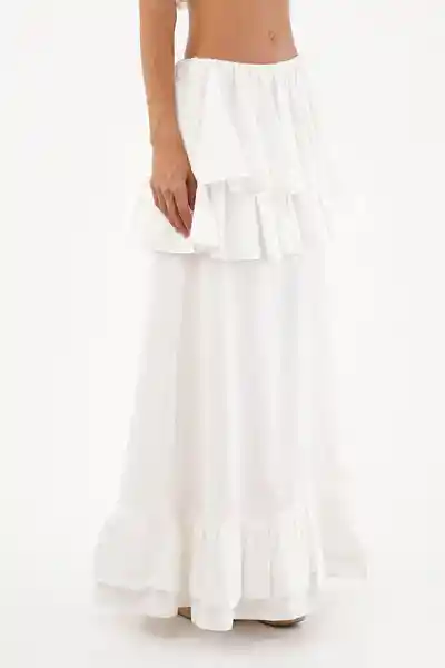 Falda Larga Brumelia Blanco Talla 02 M