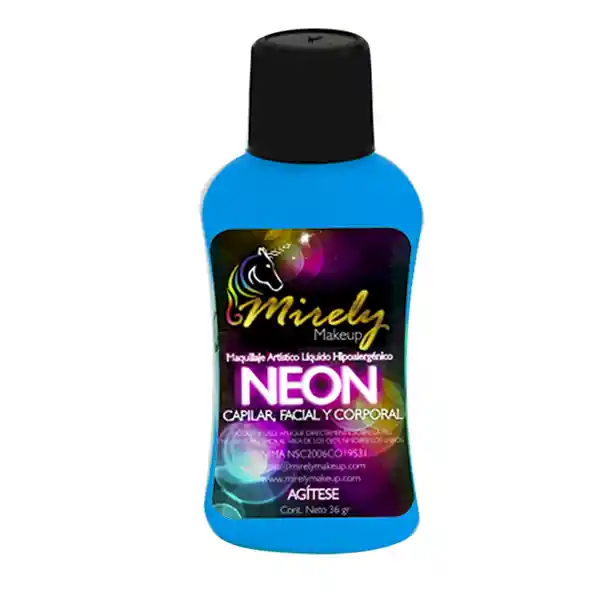 Mirely Maquillaje Artístico Líquido Azul Neon 36 g