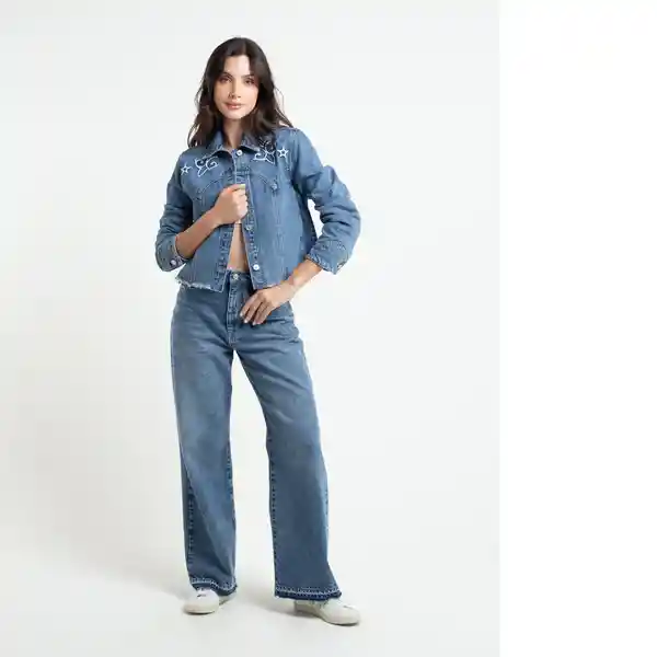 Chaqueta Maia Mujer Azul Indigo Medio Talla S 423E308 Naf Naf