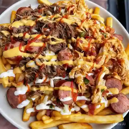 Salchipapa Mixta